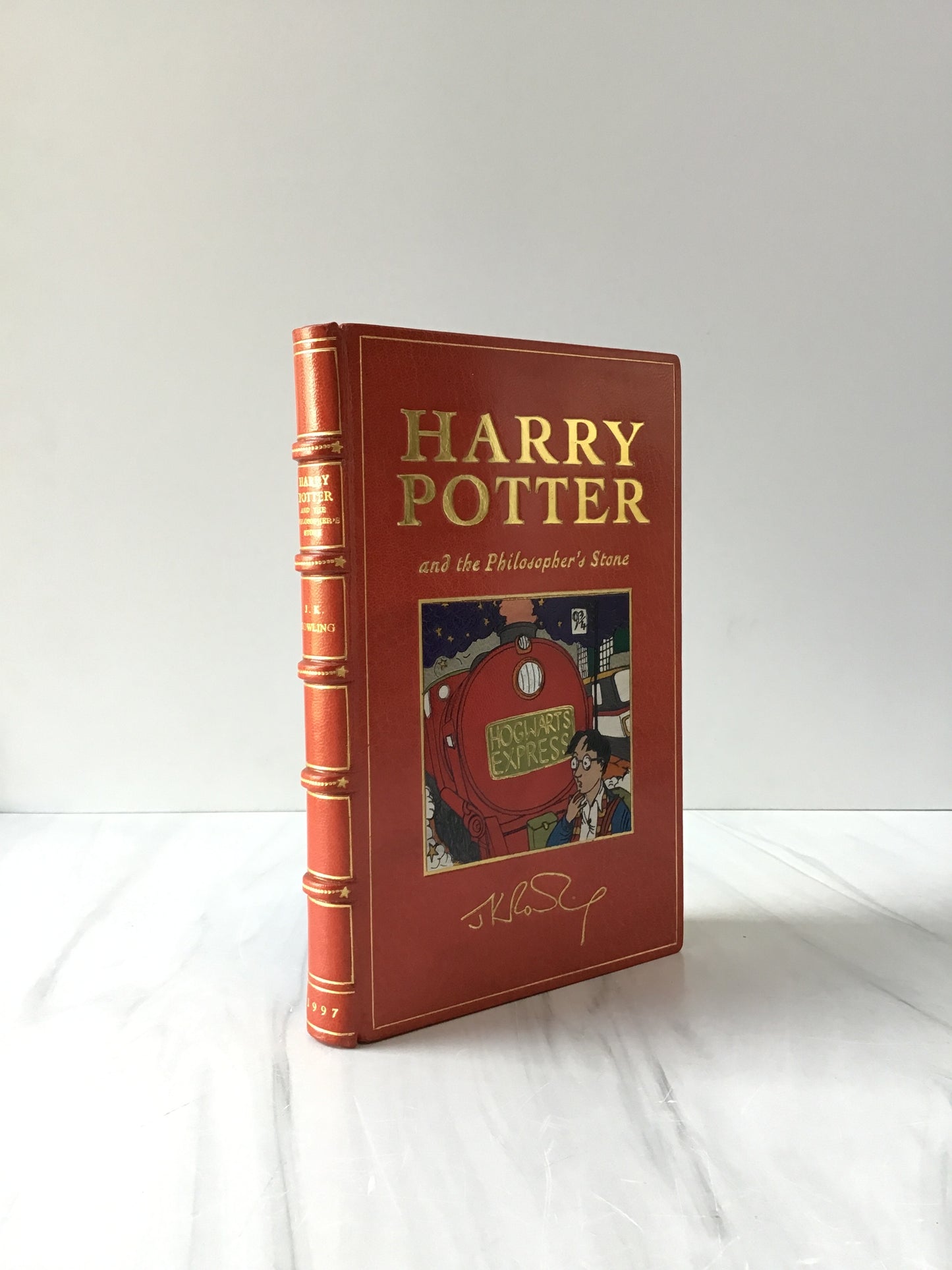 -Harry Potter and the Philosopher's Stone - First Edition Leather Bound