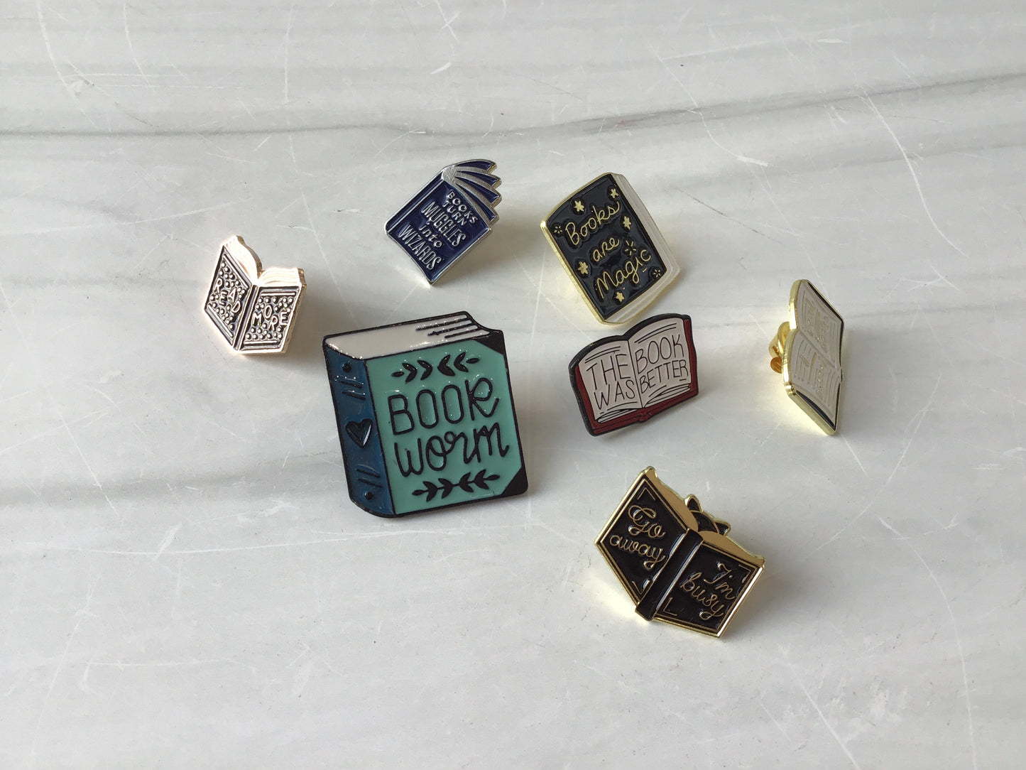 Assorted Enamel Book Pins*