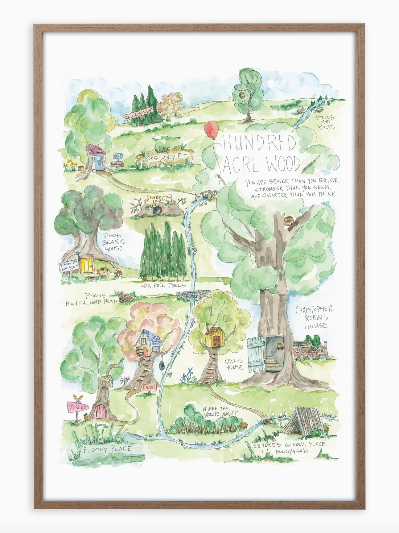 -Literary Map Water Color Prints