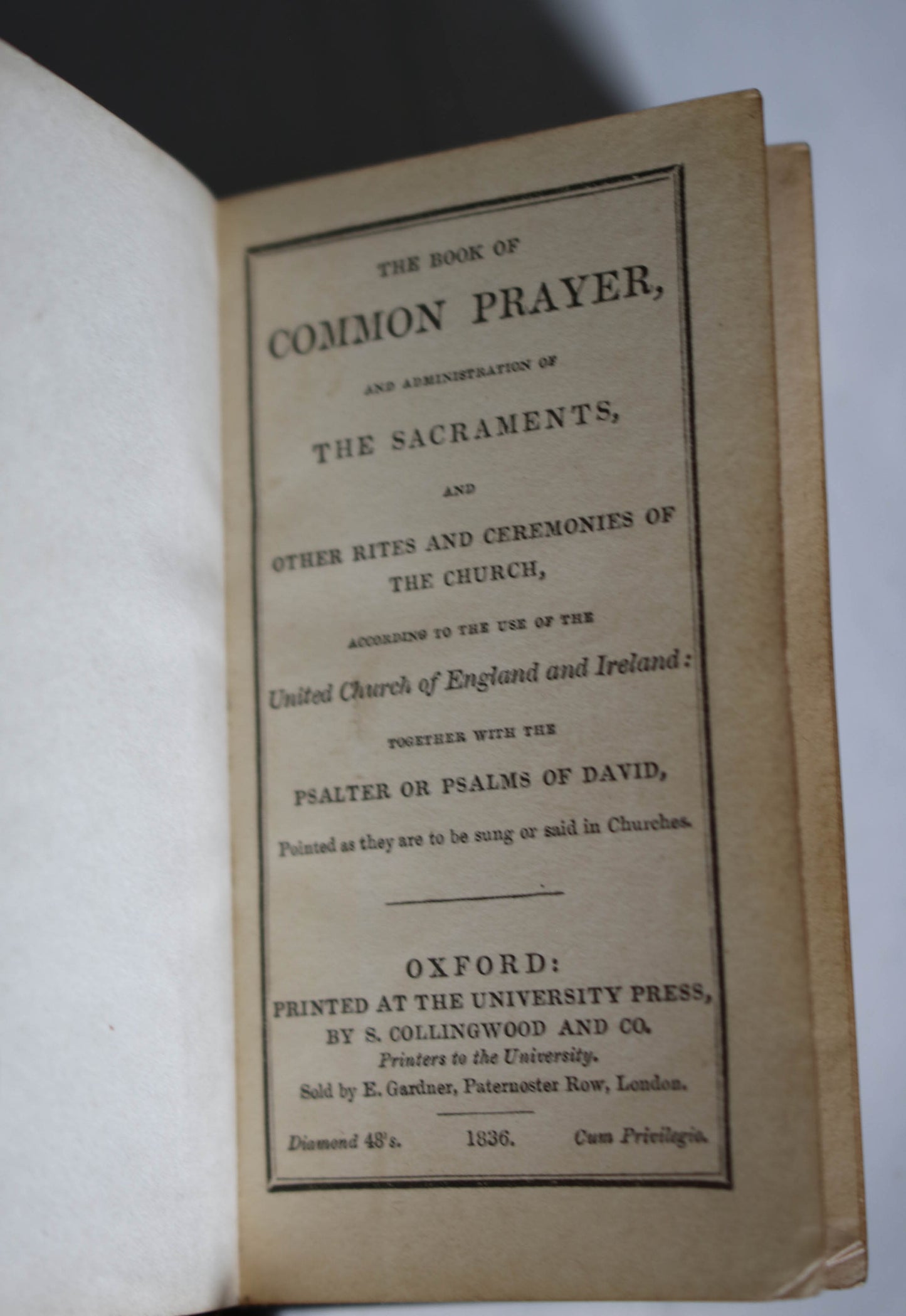 -Book of Common Prayer & Proper Lessons 1836*