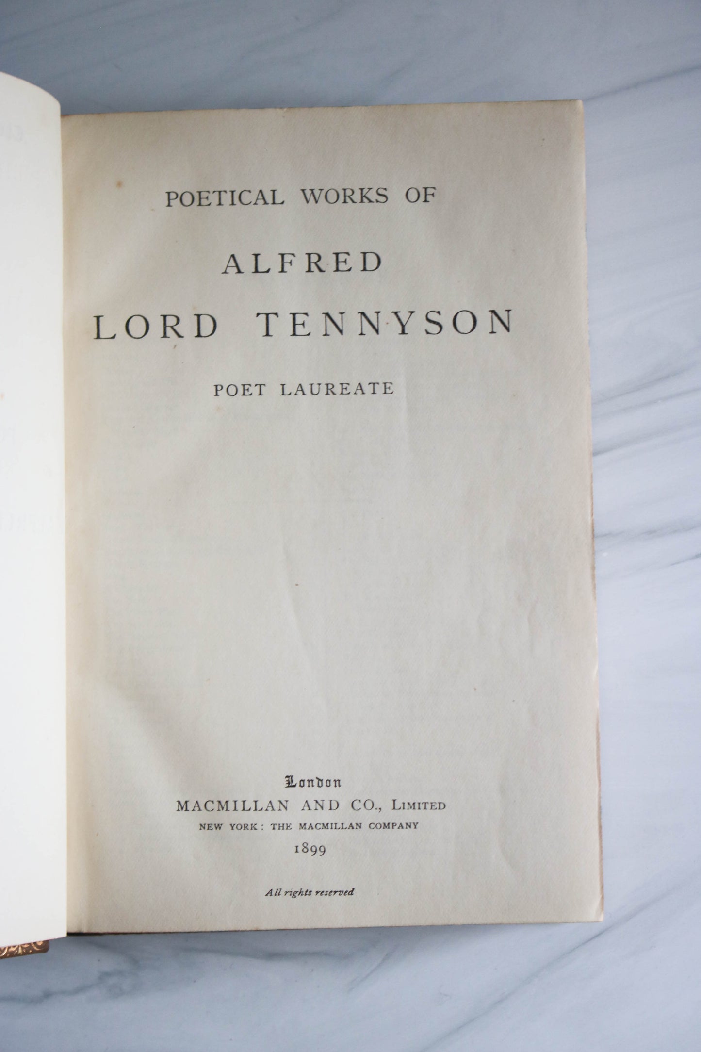 Poetical Works of Lord Tennyson 1899