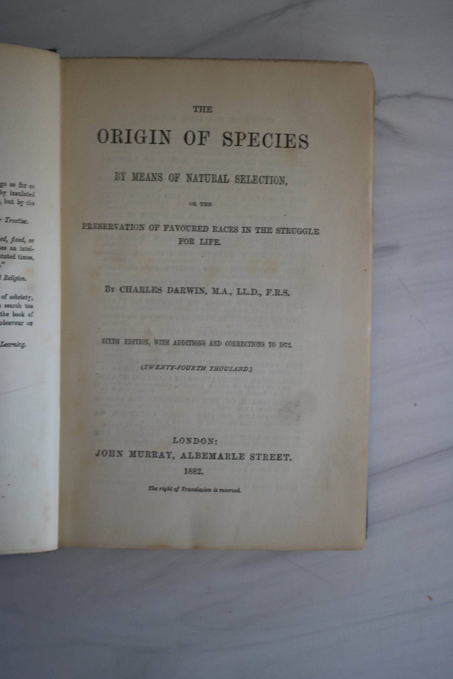 -Origin of Species 1882*